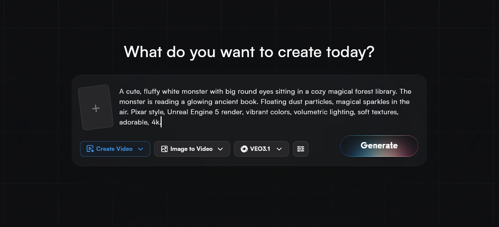 step 1 of using our ai text to video generator